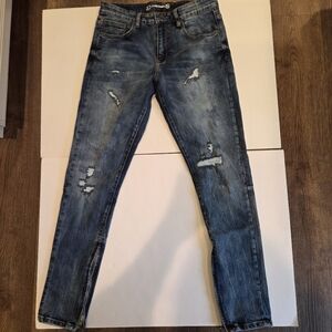 Men's Crysp Denim Distressed Blue Jeans